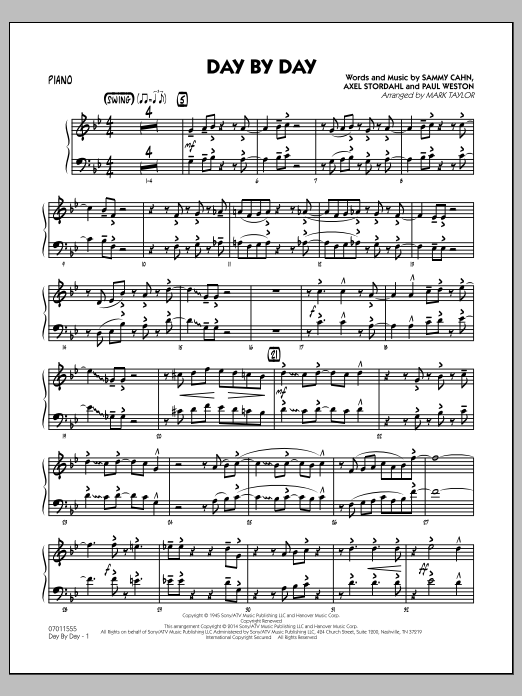 Mark Taylor Day by Day - Piano sheet music notes and chords arranged for Jazz Ensemble