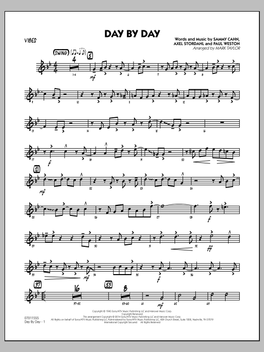 Mark Taylor Day by Day - Vibes sheet music notes and chords arranged for Jazz Ensemble