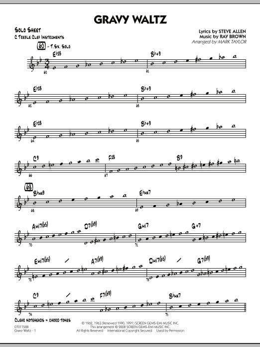 Mark Taylor Gravy Waltz - C Solo Sheet sheet music notes and chords arranged for Jazz Ensemble