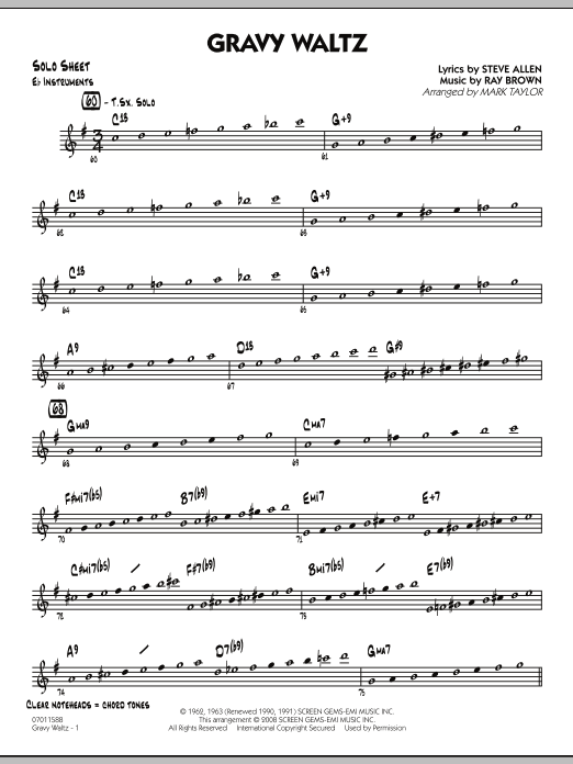 Mark Taylor Gravy Waltz - Eb Solo Sheet sheet music notes and chords arranged for Jazz Ensemble