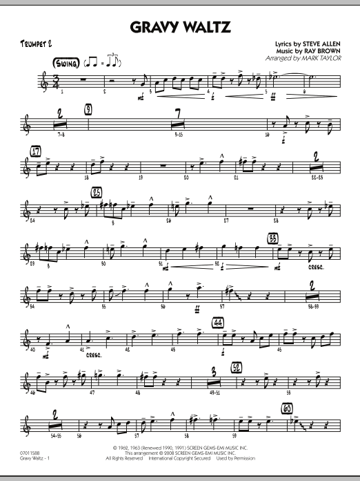 Mark Taylor Gravy Waltz - Trumpet 2 sheet music notes and chords arranged for Jazz Ensemble