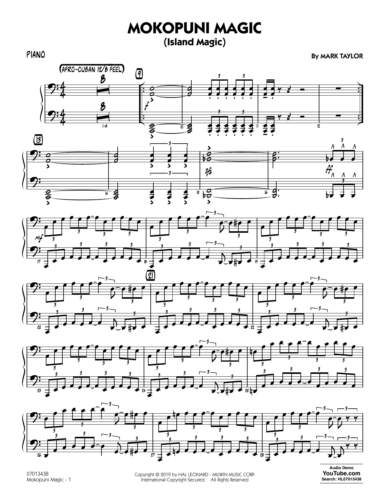 Mark Taylor Mokopuni Magic (Island Magic) - Piano sheet music notes and chords arranged for Jazz Ensemble