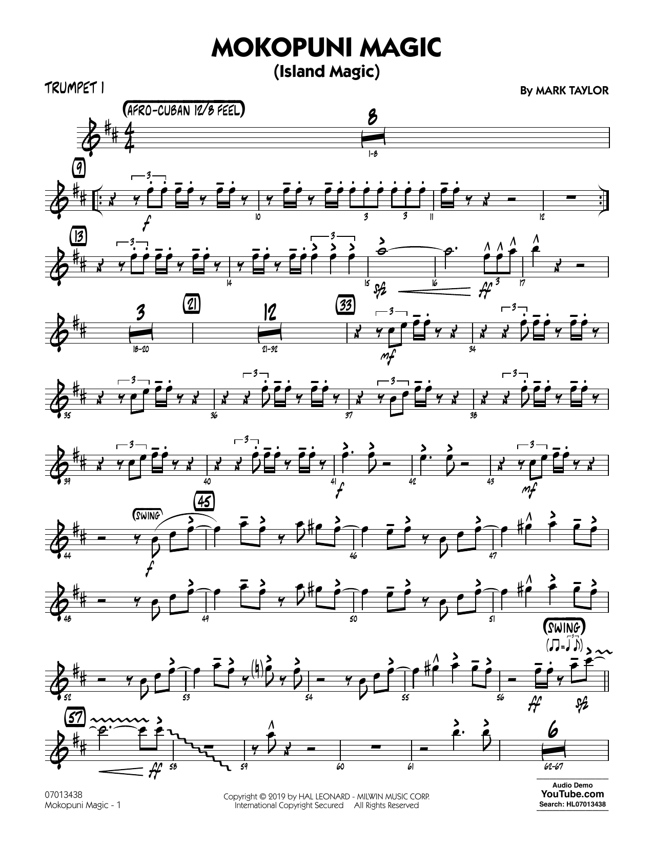 Mark Taylor Mokopuni Magic (Island Magic) - Trumpet 1 sheet music notes and chords arranged for Jazz Ensemble