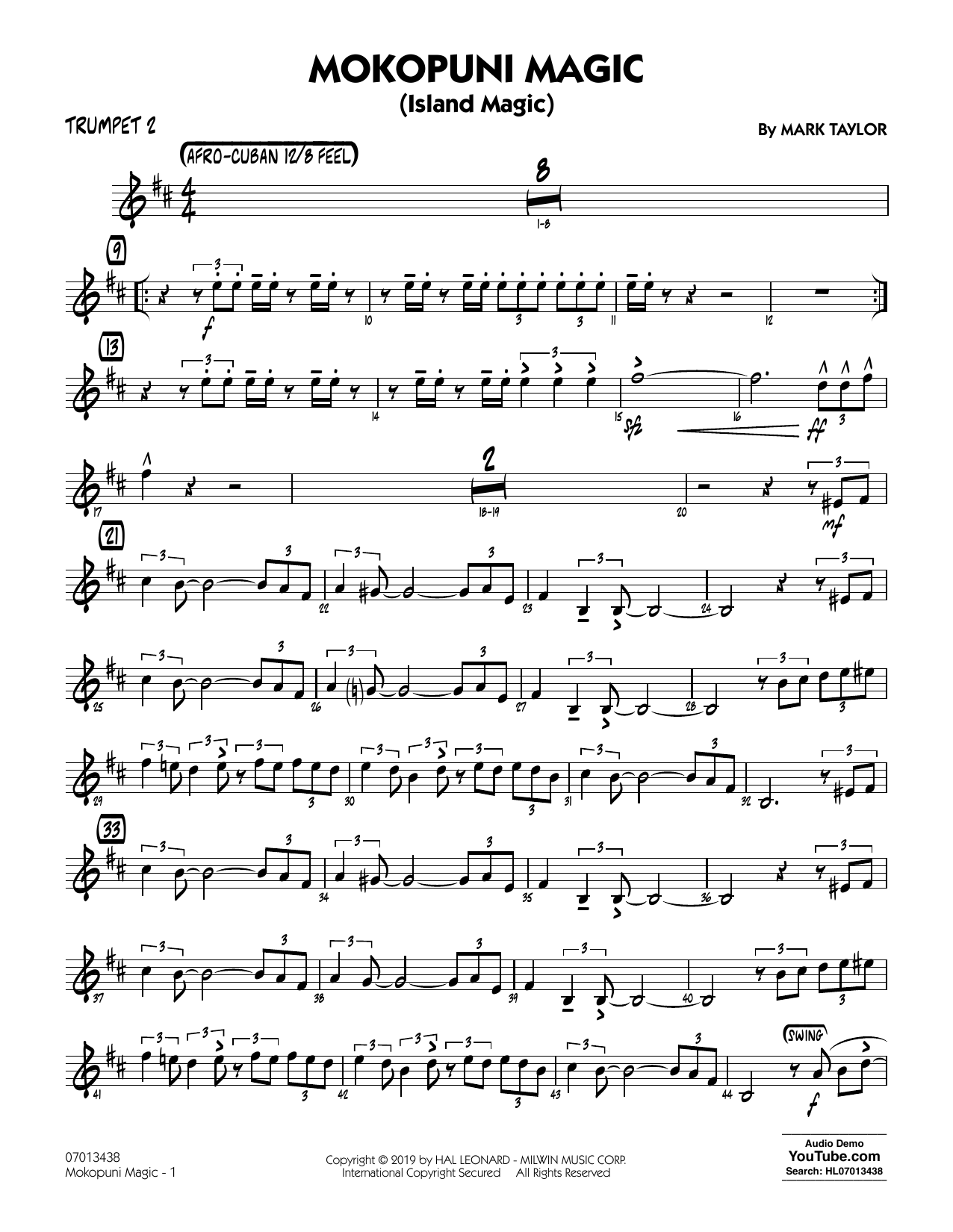 Mark Taylor Mokopuni Magic (Island Magic) - Trumpet 2 sheet music notes and chords arranged for Jazz Ensemble