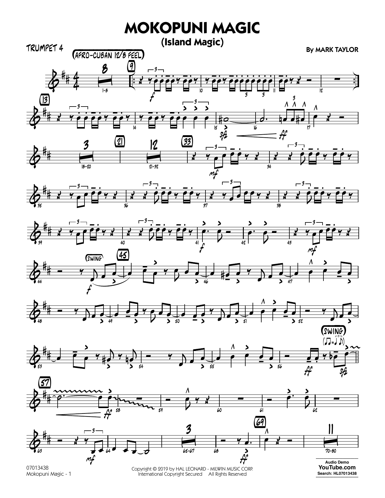 Mark Taylor Mokopuni Magic (Island Magic) - Trumpet 4 sheet music notes and chords arranged for Jazz Ensemble