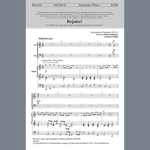 Easily Download Mark Thallander & Bruce Wilkin Printable PDF piano music notes, guitar tabs for  SATB Choir. Transpose or transcribe this score in no time - Learn how to play song progression.
