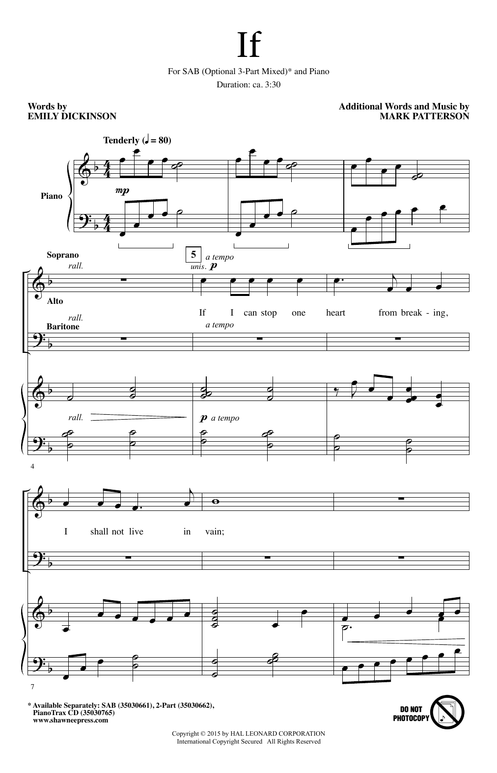 Mark Patterson If sheet music notes and chords arranged for 2-Part Choir