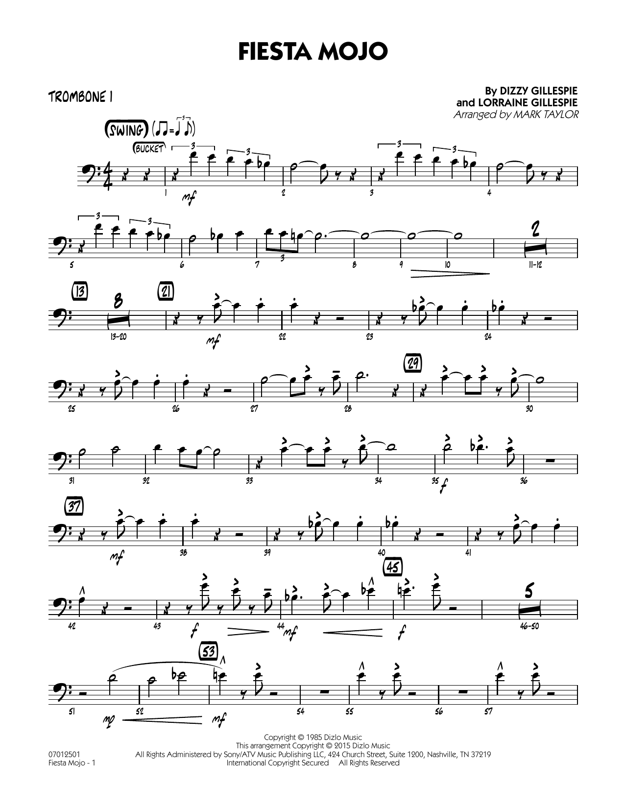 Mark Taylor Fiesta Mojo - Trombone 1 sheet music notes and chords arranged for Jazz Ensemble
