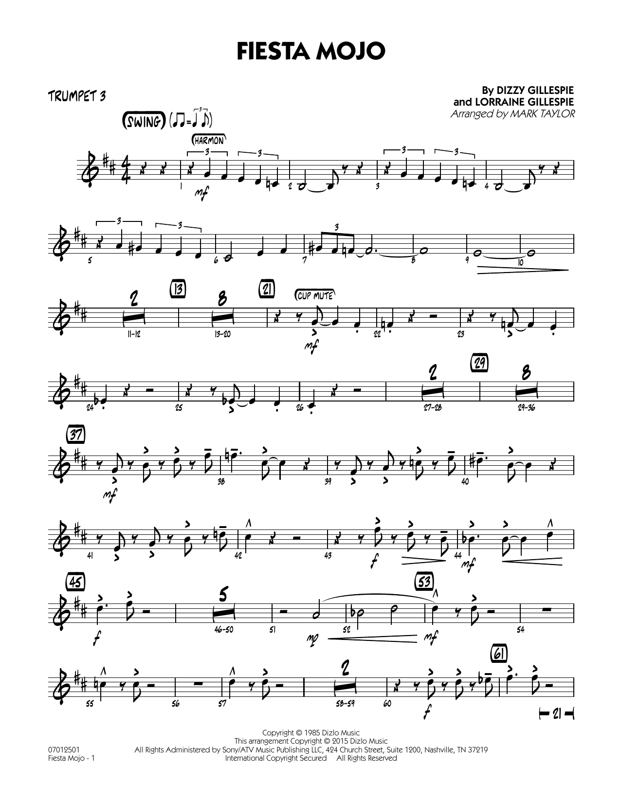 Mark Taylor Fiesta Mojo - Trumpet 3 sheet music notes and chords arranged for Jazz Ensemble