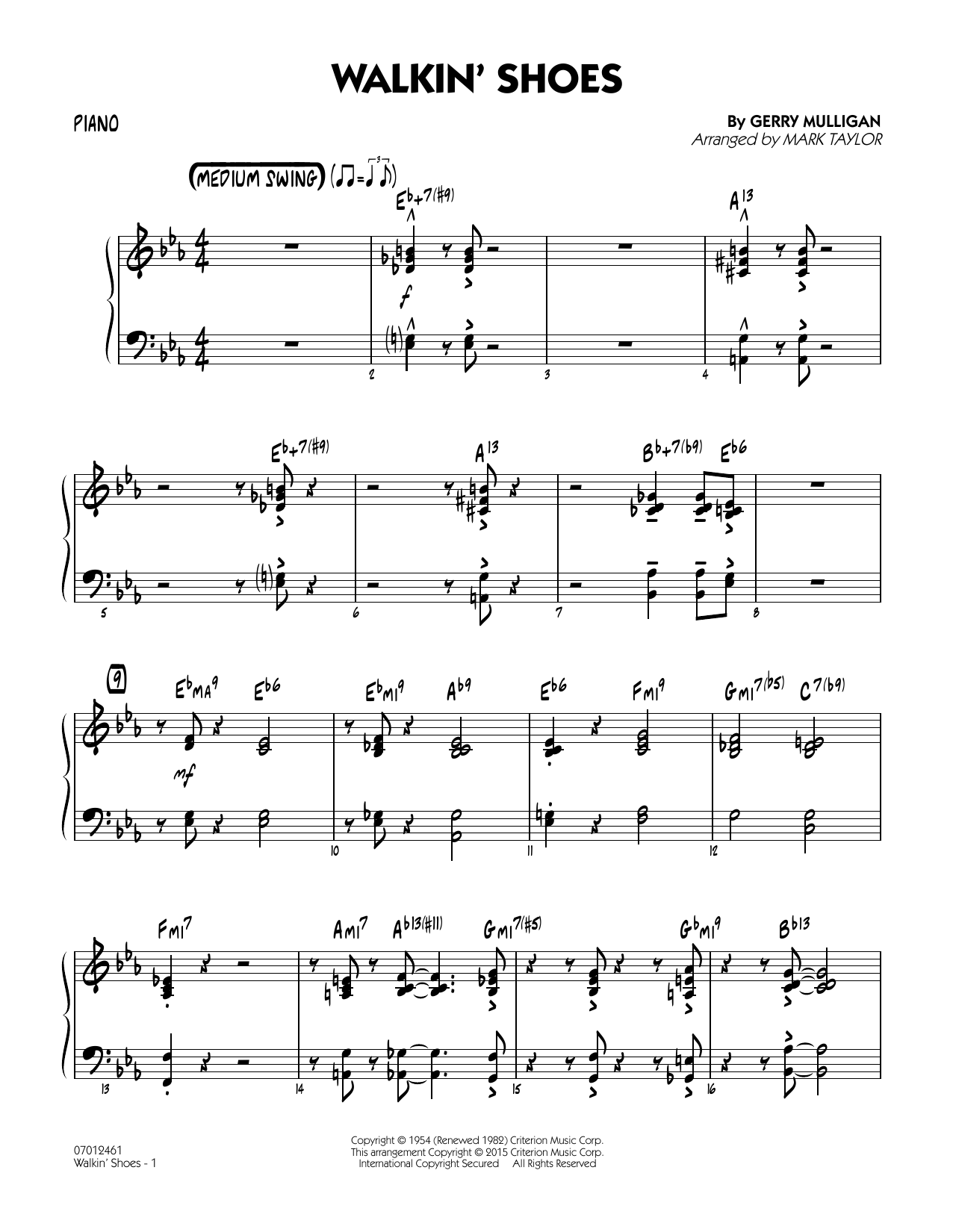 Mark Taylor Walkin' Shoes - Piano sheet music notes and chords. Download Printable PDF.
