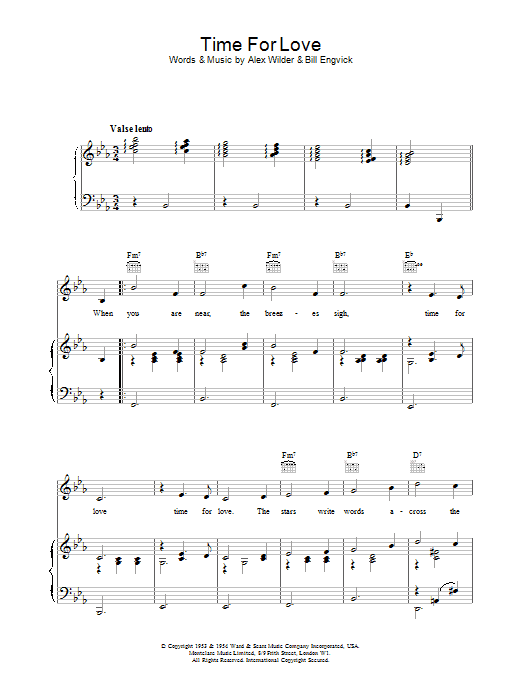Marlene Dietrich Time For Love sheet music notes and chords arranged for Lead Sheet / Fake Book