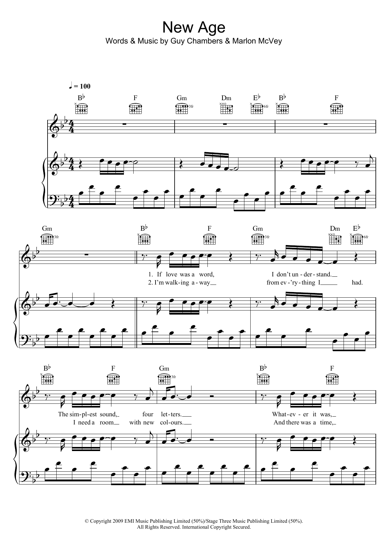 Marlon Roudette New Age sheet music notes and chords arranged for Piano, Vocal & Guitar Chords (Right-Hand Melody)