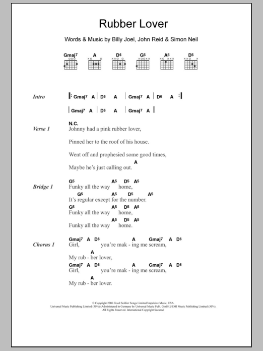 Marmaduke Duke Rubber Lover sheet music notes and chords arranged for Guitar Chords/Lyrics