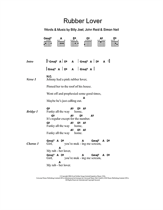 Marmaduke Duke Rubber Lover sheet music notes and chords arranged for Guitar Chords/Lyrics