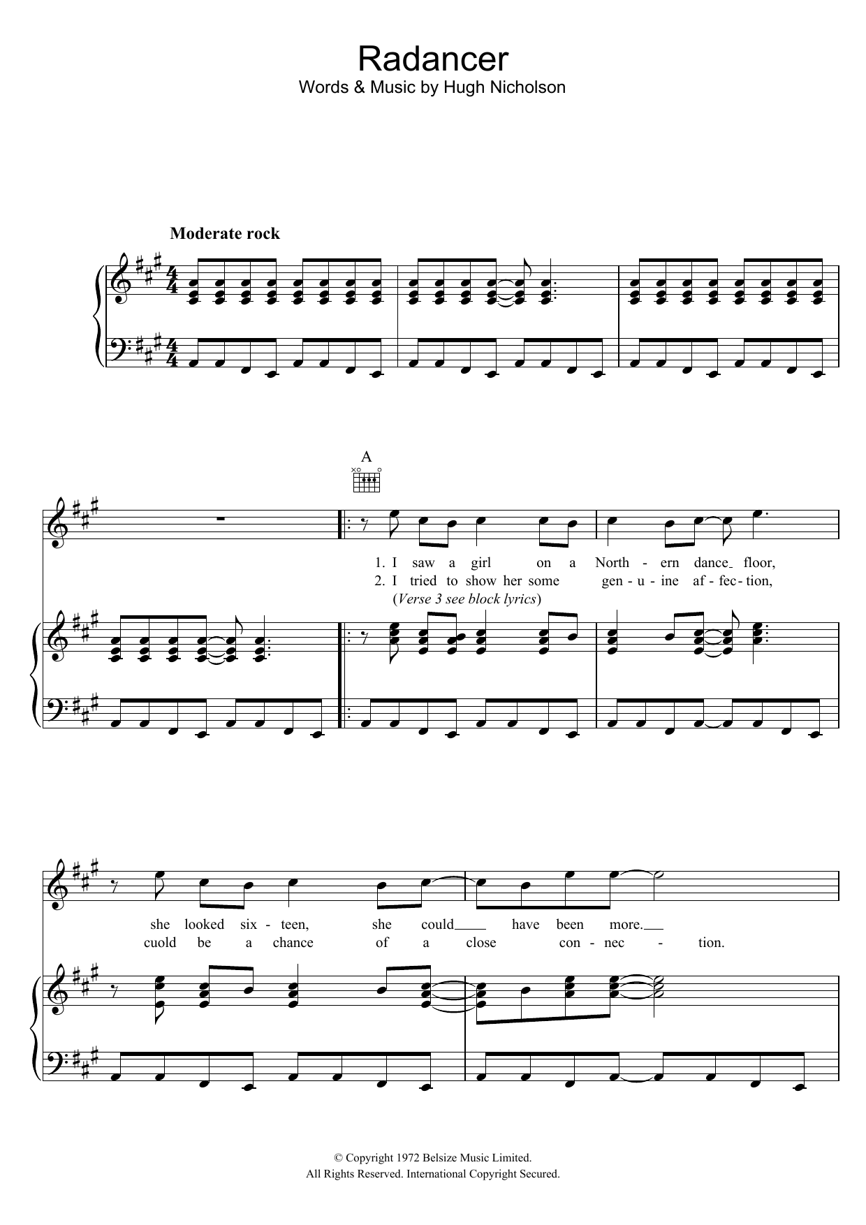 Marmalade Radancer sheet music notes and chords arranged for Piano, Vocal & Guitar Chords