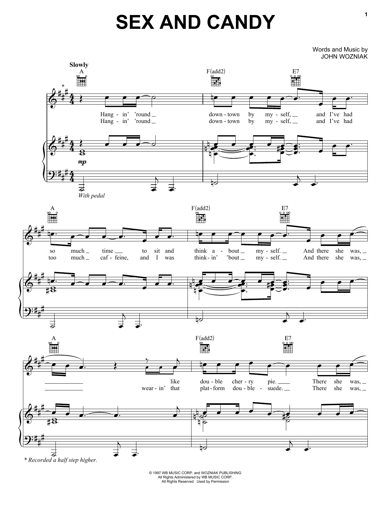 Maroon 5 Sex And Candy sheet music notes and chords arranged for Piano, Vocal & Guitar Chords (Right-Hand Melody)