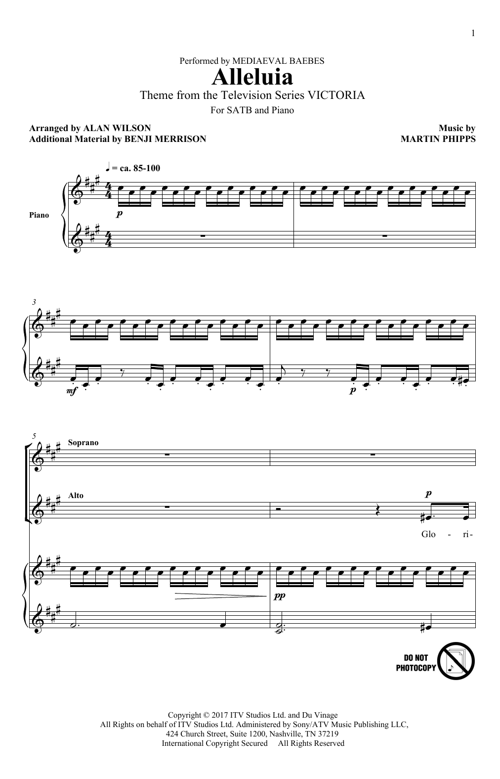 Martin Phipps Alleluia sheet music notes and chords arranged for SATB Choir