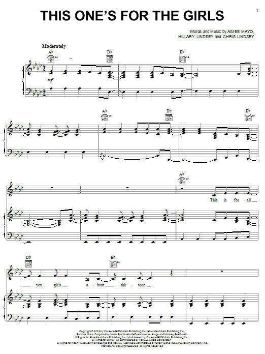 Martina McBride This One's For The Girls sheet music notes and chords arranged for Easy Piano