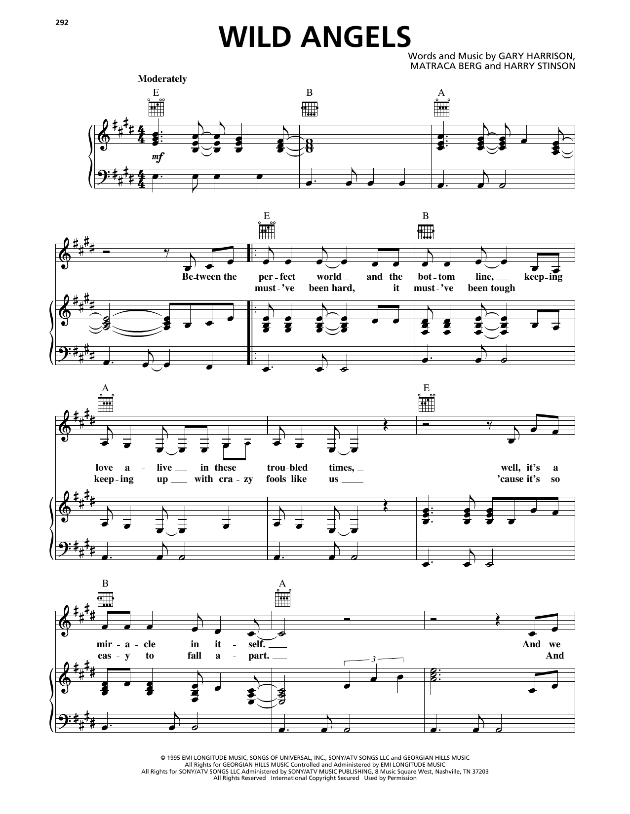 Martina McBride Wild Angels sheet music notes and chords arranged for Piano, Vocal & Guitar Chords (Right-Hand Melody)