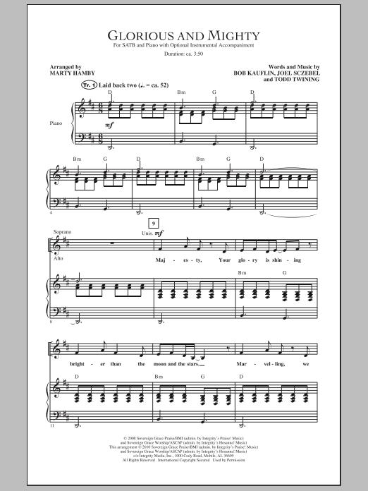 Marty Hamby Glorious And Mighty sheet music notes and chords arranged for SATB Choir