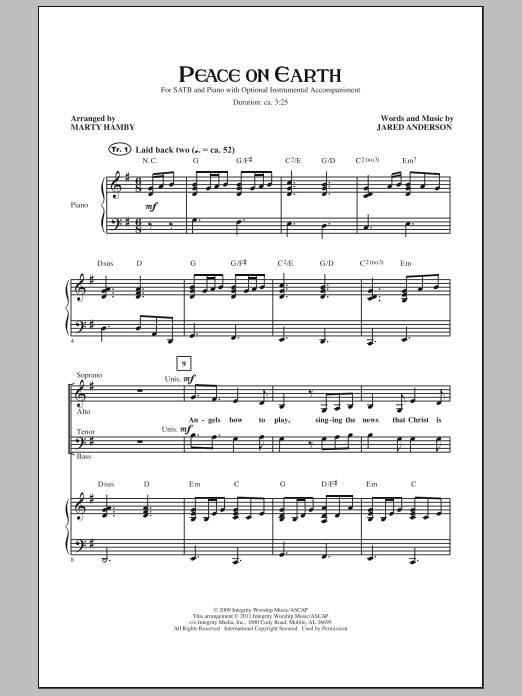 Marty Hamby Peace On Earth sheet music notes and chords arranged for SATB Choir