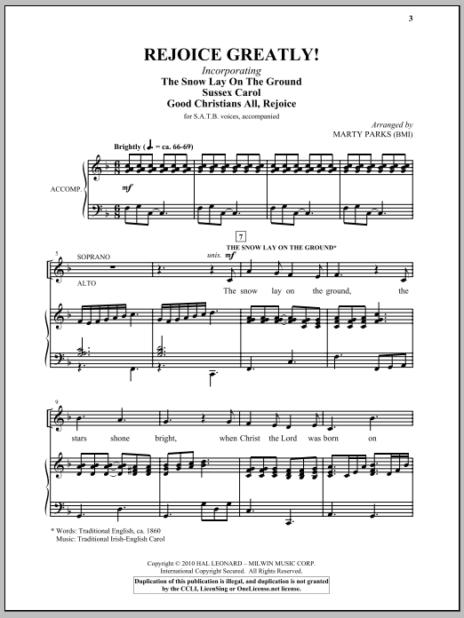 Marty Parks Rejoice Greatly! sheet music notes and chords arranged for SATB Choir