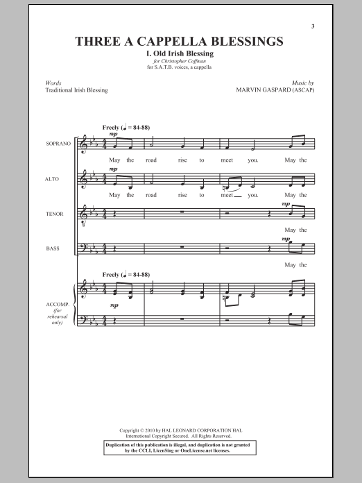 Marvin Gaspard The Lord Bless And Keep You sheet music notes and chords arranged for SATB Choir