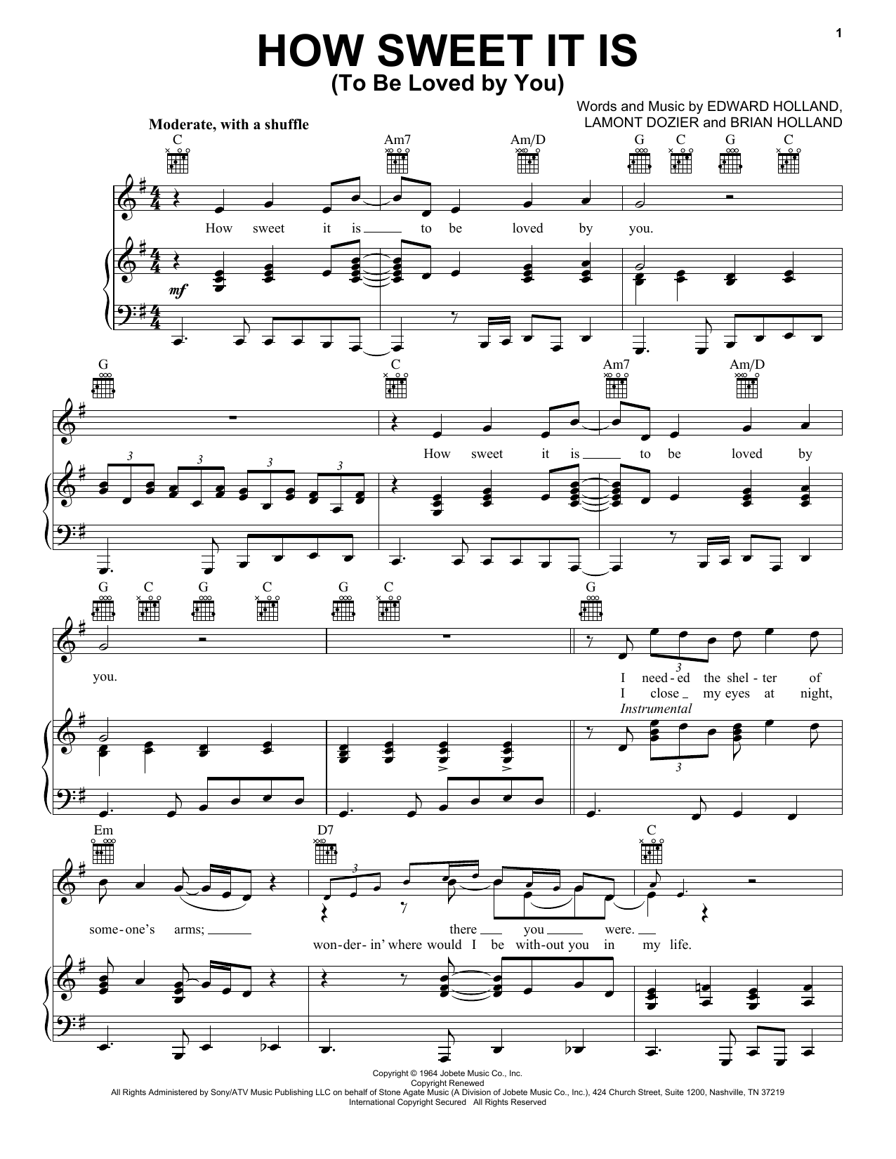 Marvin Gaye How Sweet It Is (To Be Loved By You) sheet music notes and chords arranged for Ukulele