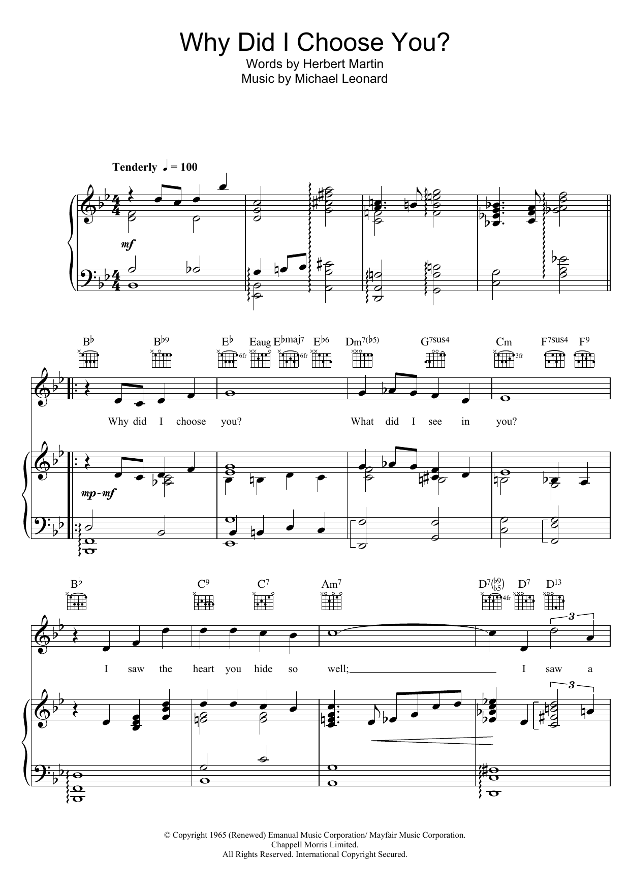Marvin Gaye Why Did I Choose You? sheet music notes and chords arranged for Piano, Vocal & Guitar Chords
