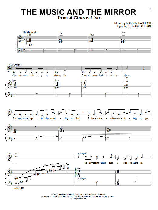 Marvin Hamlisch The Music And The Mirror sheet music notes and chords arranged for Lead Sheet / Fake Book