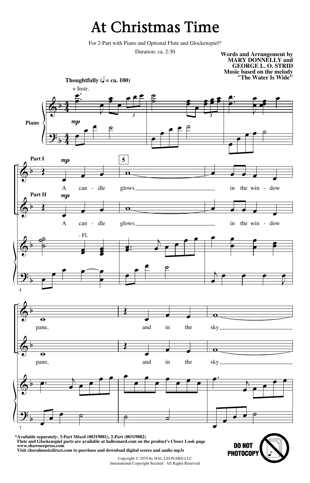 Mary Donnelly and George L.O. Strid At Christmas Time sheet music notes and chords arranged for 3-Part Mixed Choir