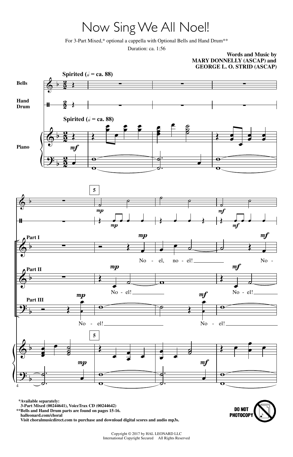 Mary Donnelly Now Sing We All Noel! sheet music notes and chords arranged for 3-Part Mixed Choir