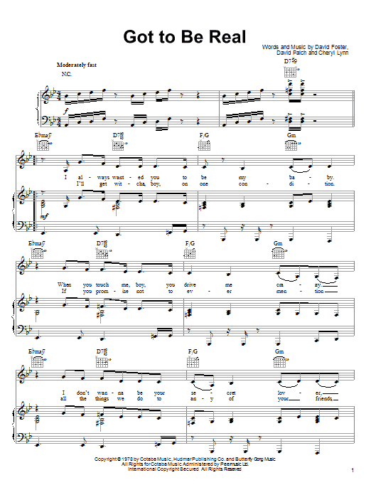 Mary J. Blige & Will Smith Got To Be Real sheet music notes and chords arranged for Piano, Vocal & Guitar Chords (Right-Hand Melody)