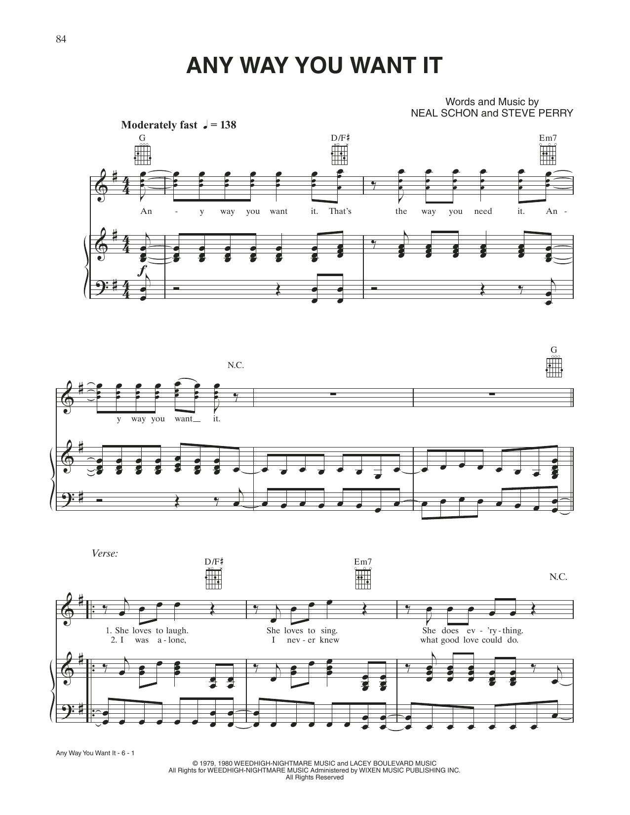 Mary J. Blige, Constantine Maroulis and Julianne Hough Any Way You Want It (from Rock Of Ages) sheet music notes and chords arranged for Piano, Vocal & Guitar Chords (Right-Hand Melody)