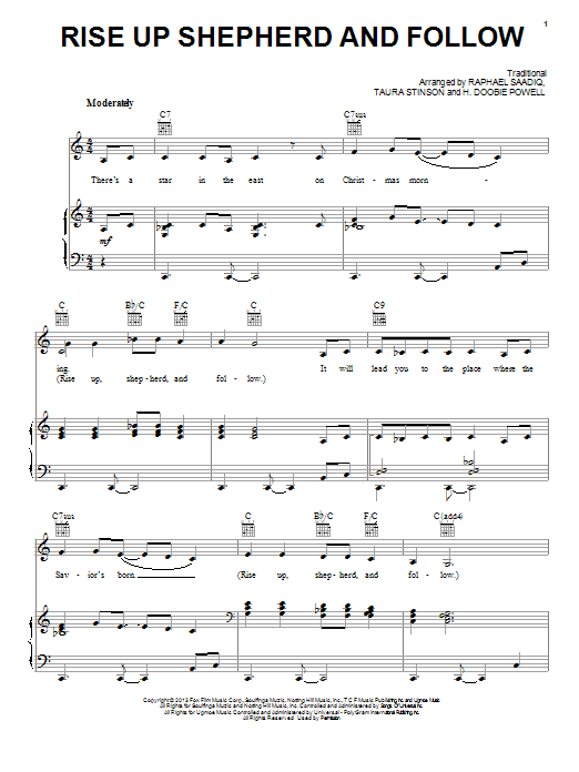 Mary J. Blige Featuring Nas Rise Up Shepherd And Follow sheet music notes and chords arranged for Piano, Vocal & Guitar Chords (Right-Hand Melody)