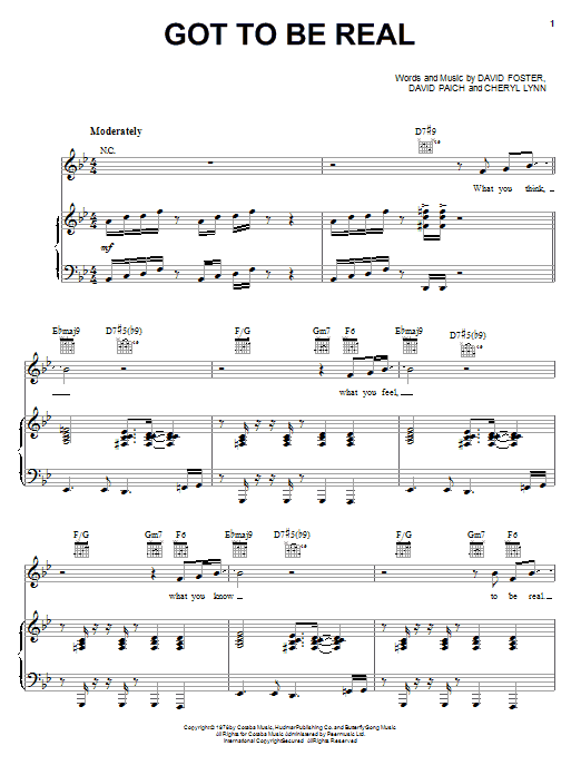 Mary J. Blige Got To Be Real sheet music notes and chords arranged for Piano, Vocal & Guitar Chords (Right-Hand Melody)