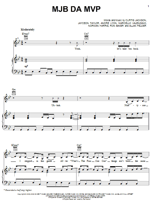 Mary J. Blige MJB Da MVP sheet music notes and chords arranged for Piano, Vocal & Guitar Chords (Right-Hand Melody)