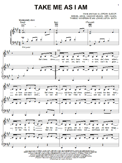 Mary J. Blige Take Me As I Am sheet music notes and chords arranged for Piano, Vocal & Guitar Chords (Right-Hand Melody)
