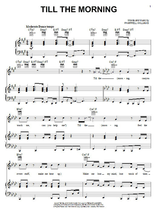 Mary J. Blige Till The Morning sheet music notes and chords arranged for Piano, Vocal & Guitar Chords (Right-Hand Melody)