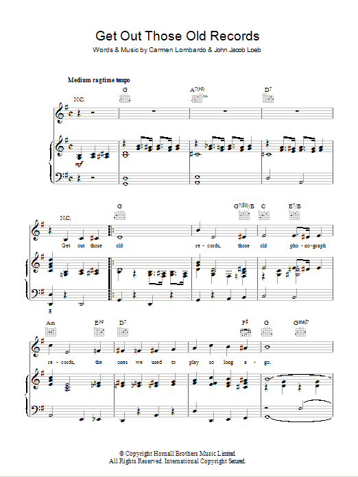 Mary Martin Get Out Those Old Records sheet music notes and chords arranged for Piano, Vocal & Guitar Chords
