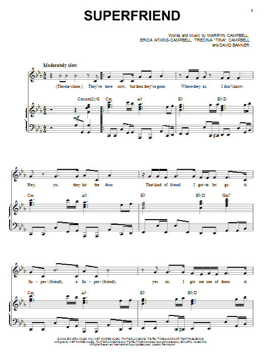 Mary Mary Superfriend sheet music notes and chords arranged for Piano, Vocal & Guitar Chords (Right-Hand Melody)