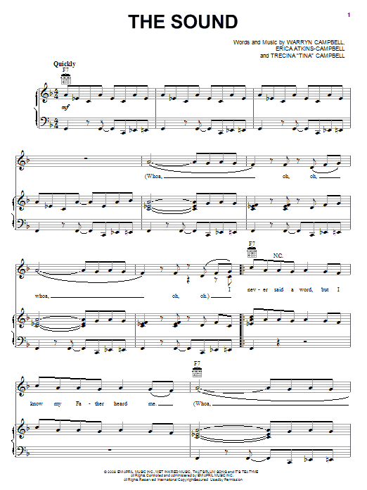 Mary Mary The Sound sheet music notes and chords arranged for Piano, Vocal & Guitar Chords (Right-Hand Melody)