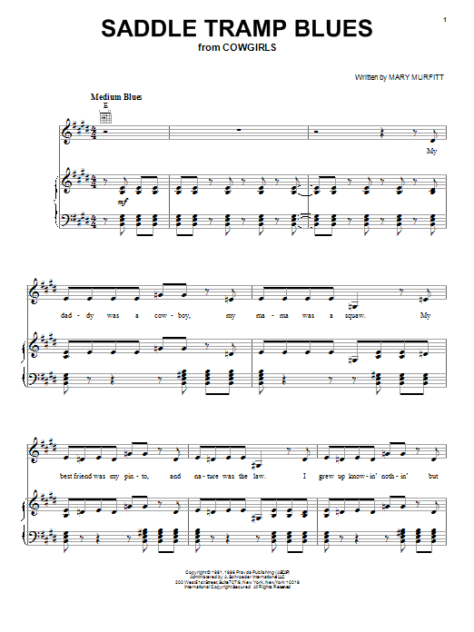 Mary Murfitt Saddle Tramp Blues sheet music notes and chords arranged for Piano, Vocal & Guitar Chords (Right-Hand Melody)