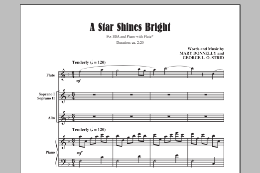 Mary Donnelly A Star Shines Bright sheet music notes and chords arranged for SSA Choir
