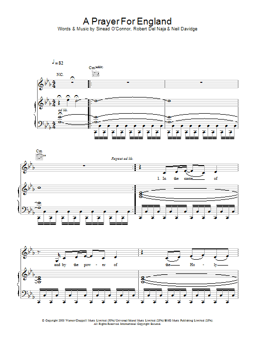 Massive Attack A Prayer For England sheet music notes and chords arranged for Piano, Vocal & Guitar Chords