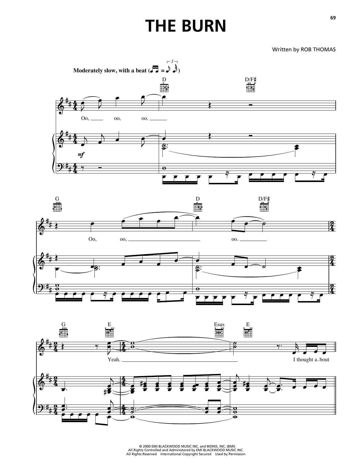 Matchbox Twenty The Burn sheet music notes and chords arranged for Piano, Vocal & Guitar Chords (Right-Hand Melody)