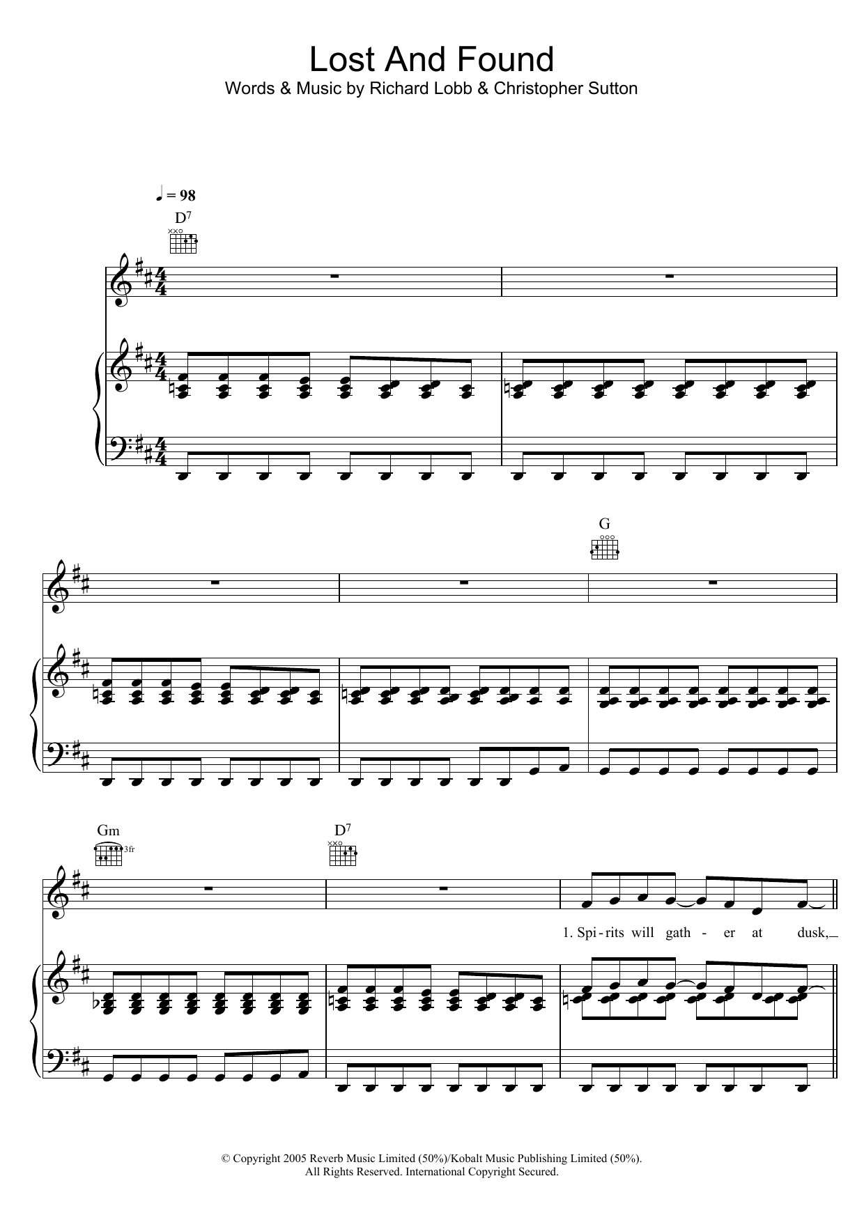 Matt Cardle Lost And Found sheet music notes and chords arranged for Piano, Vocal & Guitar Chords