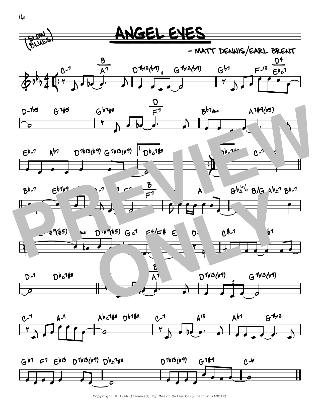 Matt Dennis Angel Eyes (arr. David Hazeltine) sheet music notes and chords arranged for Real Book – Enhanced Chords