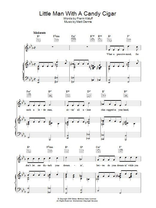 Matt Dennis Little Man With The Candy Cigar sheet music notes and chords arranged for Piano, Vocal & Guitar Chords