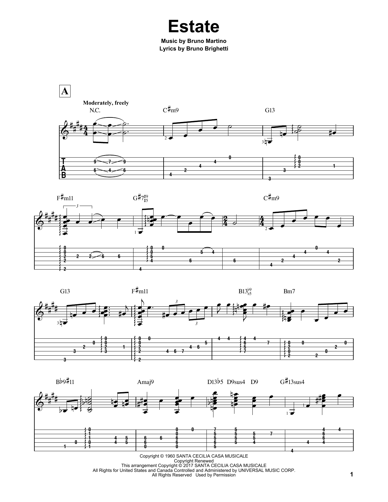 Matt Otten Estate sheet music notes and chords arranged for Solo Guitar
